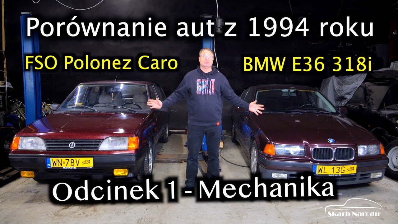 porównanie Poloneza z Mercedesem, jakość vs cena e-papierosa, analogia samochodów vape - Porównanie aut z 1994 r. FSO Polonez Caro i BMW E36 318i - Odc.1 - Mechanika // Muzeum SKARB NARODU