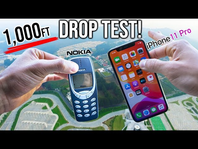 ewolucja technologiczna, Nokia 3310 iPhone porównanie, skok technologiczny vape - iPhone 11 Drop Test from 1,000 Feet! - VS. Nokia 3310 | in 4K ...