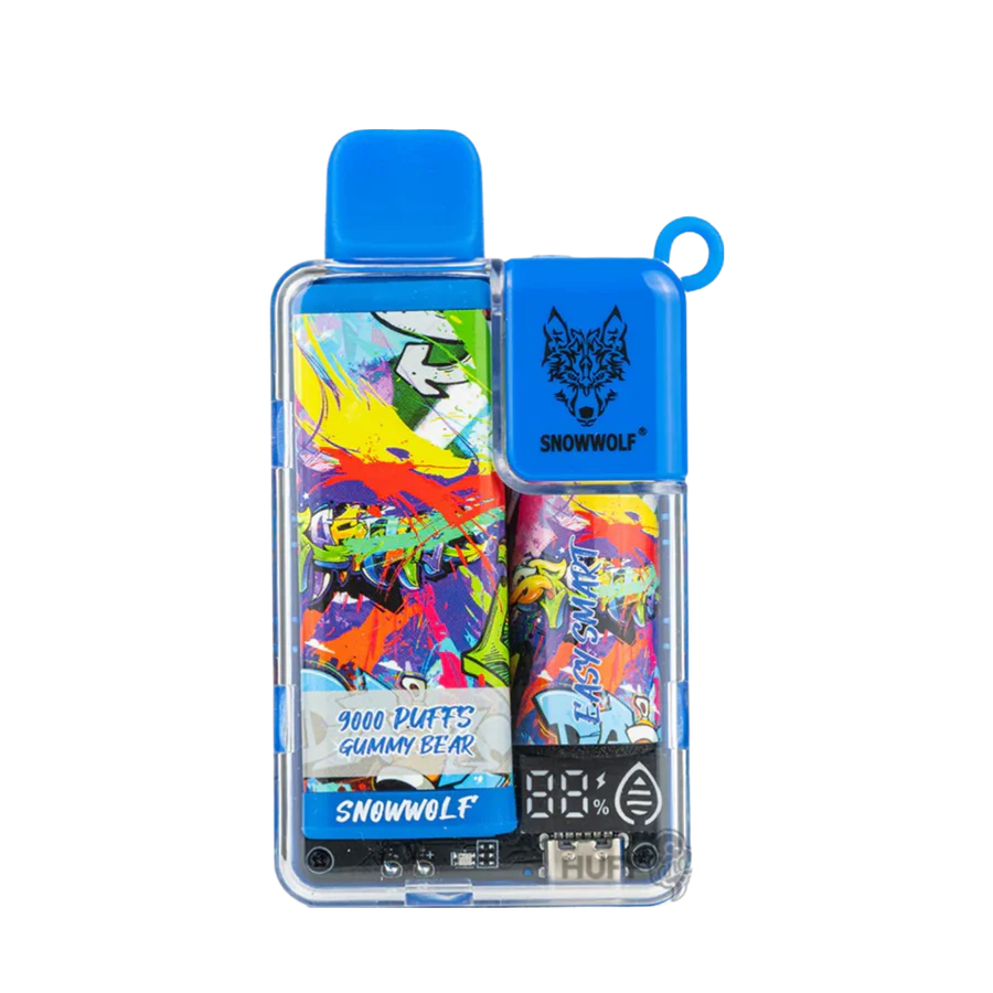e-papierosy ice zimą, testy vape XXL, mroźne smaki e-papierosów w zimie - SnowWolf Easy Smart EA9000 Disposable Vape | 5% Nic in 17 Flavors