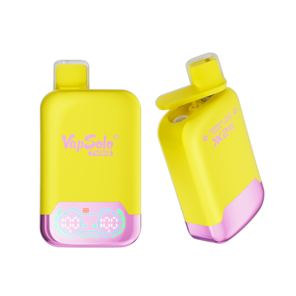 Zbliżenie na e-papieros Fizzy Twins 20000 z metalową, satynową obudową w eleganckim kolorze (np. różowego złota) i widocznym przełącznikiem do zmiany smaku.