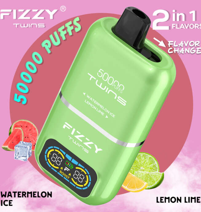 nowoczesna jednorazówka vape 50k buchów, e-papieros jednorazowy duża pojemność, technologia vape, Fizzy Twins 50000 Puffs - Fizzy Twins 50000 50k Puffs 2% 5% Nikotynowy podwójny smak ...