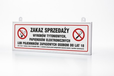 szkolenie pracowników sklepu vape, zasada Check 25, weryfikacja dowodu osobistego, plakat zakazu sprzedaży nieletnim - Znak - Zakaz sprzedaży wyrobów tytoniowych i papierosów ...