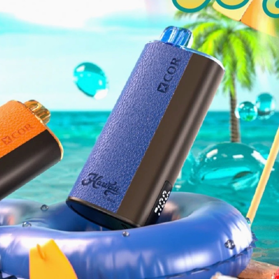 Hifancy XCOR Mad Blue vape e-papieros jednorazówka reklama - Hawaii Xcor 12000 Mad Blue