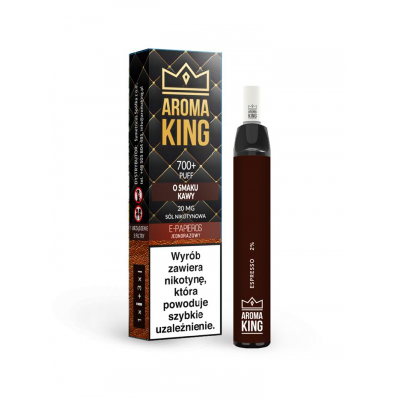 Cream Tobacco vape, e-papieros o smaku kawy ze śmietanką, aromatyczny vape tytoniowy, jednorazówka z kawą - Jednorazowy e-papieros Aroma King 700 Kawa