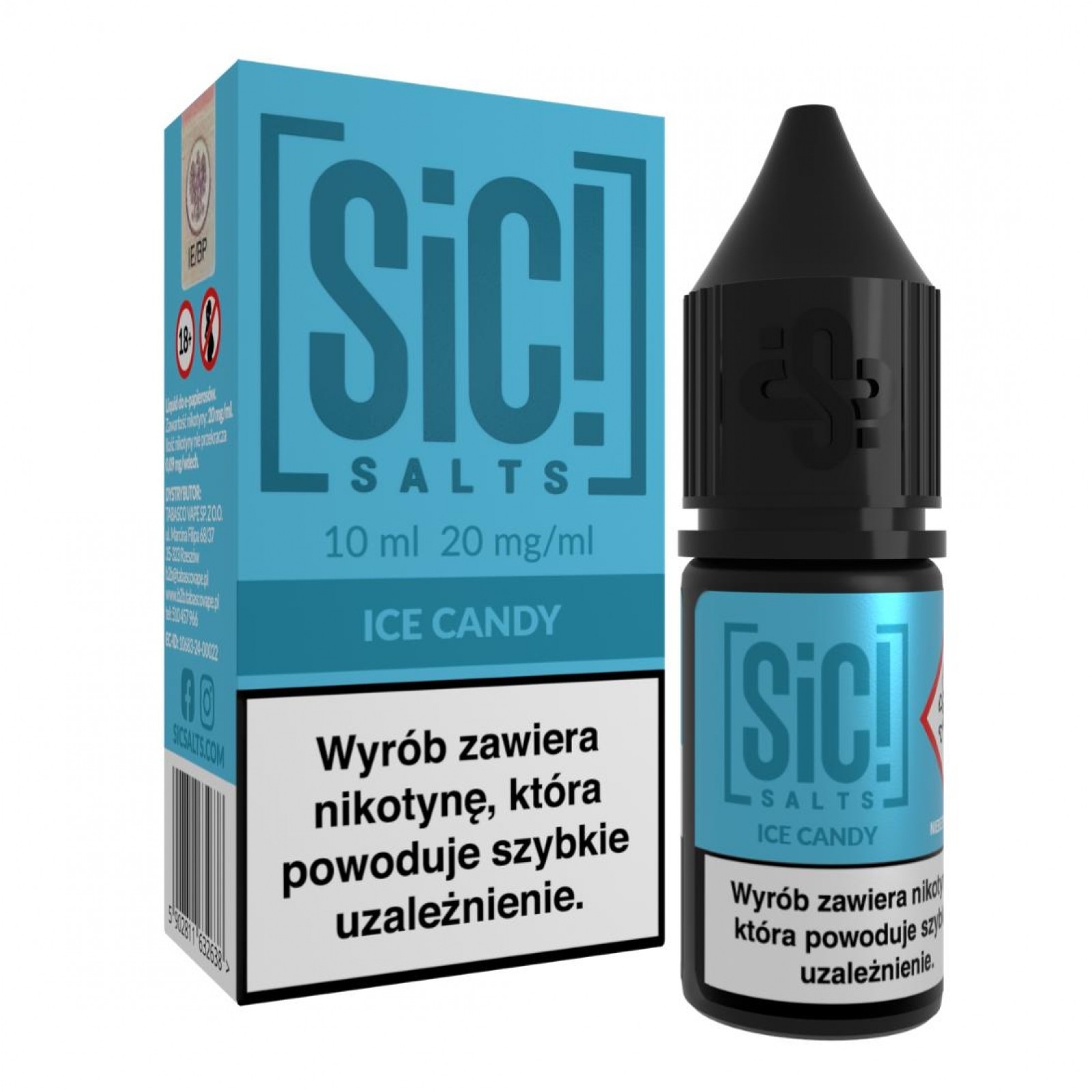 Team Cukiernia smaki vape, słodkie e-liquidy deserowe, Hifancy smaki słodkie, fan słodyczy e-papieros - Liquid do e-papierosa SIC! SALTS 10ml Ice Candy 20mg - strefajednorazowek.pl