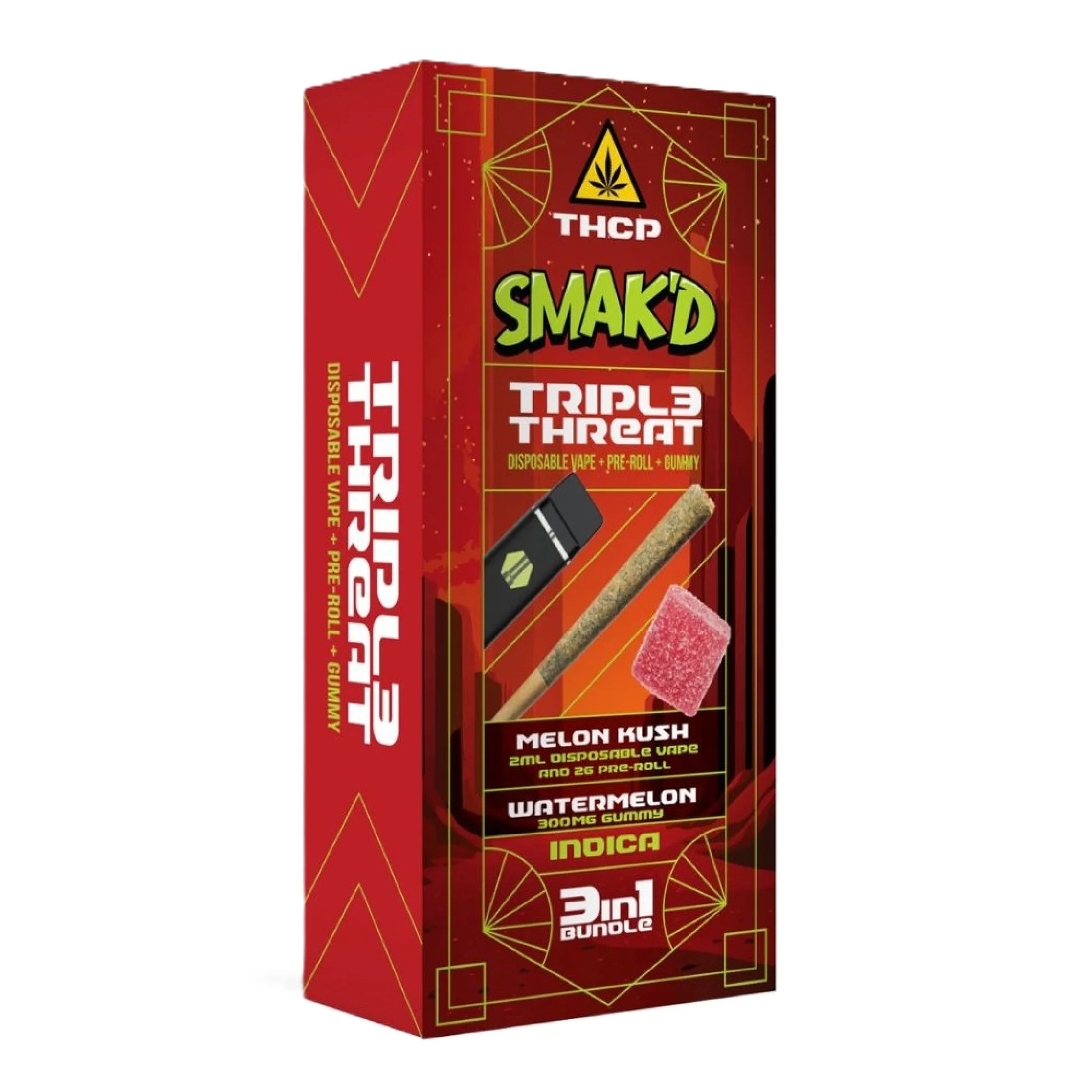 zmień smak liquidu, rotacja smaków e-papieros, różne smaki vape, flavor change vaping - Smakd Triple Threat 3 in 1 - Vape+Pre-roll+Gummy - Everything 420