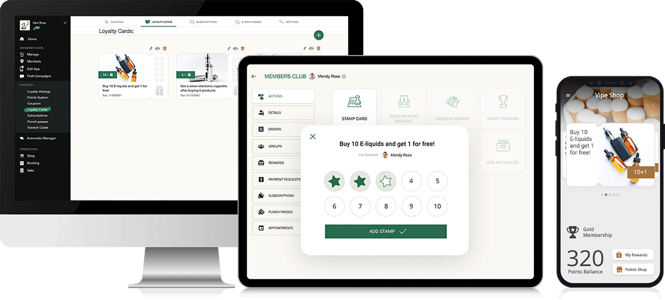 program lojalnościowy vape shop, punkty za zwrot zużytych vape, kupon rabatowy recykling - Vape and Smoke Shop Loyalty Program | Digtial Loyalty Platform