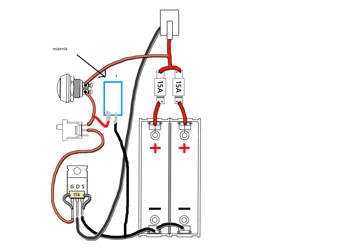 schemat obwodu elektrycznego e-papierosa, grzałka vape rozgrzewająca liquid, przepływ prądu w vape - Budowa e-papierosa DIY - czy miernik wytrzyma 20-30A? IRLB3034PBF
