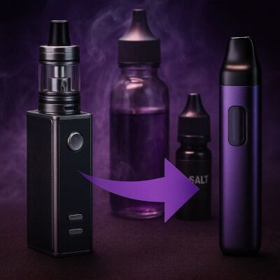 e-papieros w kieszeni, kurz z kieszeni w porcie vape, ładowanie e-papierosa w podróży - E-papieros w podróży – jak bezpiecznie przewozić e-papierosa i ...