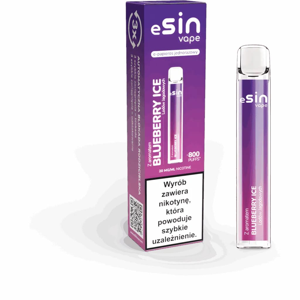 Esin Vape 15000 minimalistyczny design, elegancki e-papieros jednorazowy, nowa marka vape wygląd, cichy debiut vape - eSin Vape 800 Puffs Jednorazowy Vape - VapeDream