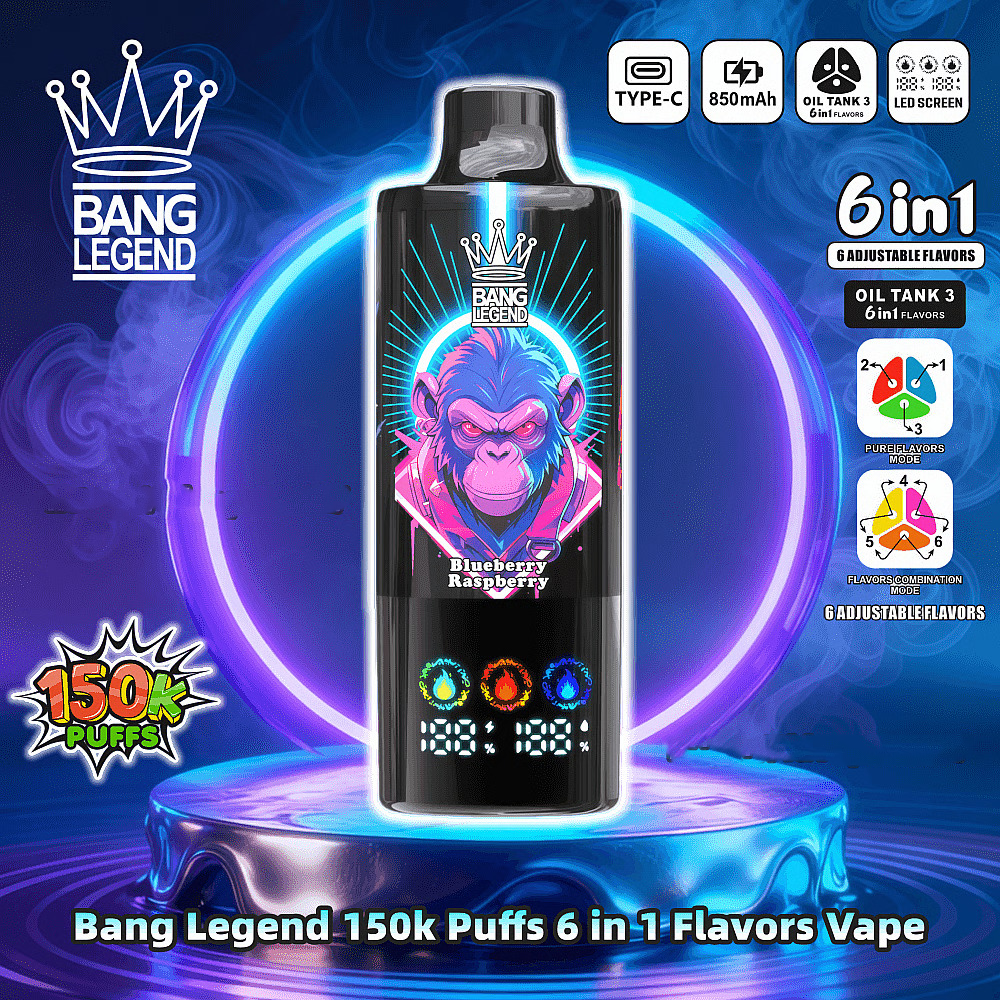 hybrydowa jednorazówka vape system urządzenie butelka liquid e-papieros innowacja - Bang Legend 150k Puffs 6 w 1 Smaki Jednorazowe Vape - VapeMaison