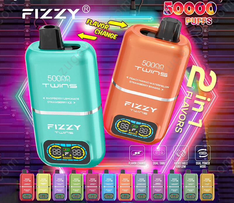 Fizzy Twins vs Hifancy Space porównanie, starcie tytanów vape, porównanie e-papierosów jednorazowych, Fizzy Twins Hifancy Space obok siebie - Duże disposable vape: Czy 1 model o pojemności 50000 puffs to ...