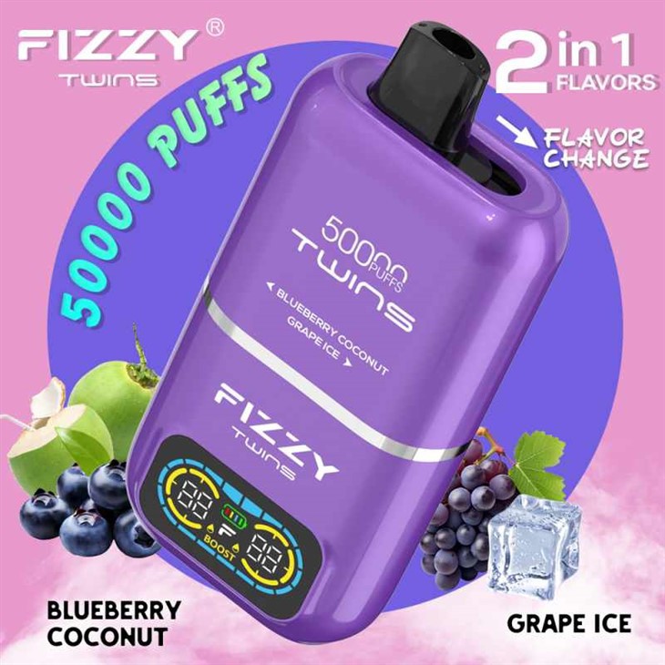 przełącznik smaków Fizzy Twins, przycisk zmiany smaku vape, użytkownik zmienia smak e-papierosa, dual flavor switch - Dostosowane Chiny Fizzy Twins 50000 Puffs Dual Flavours Producenci ...
