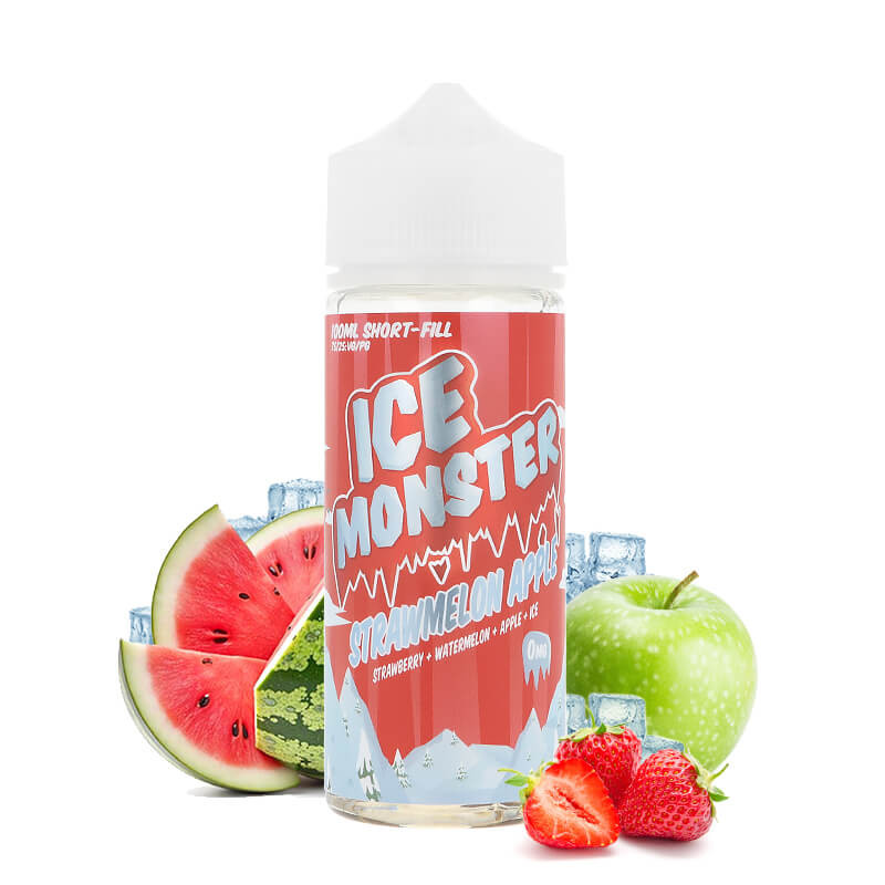 Fruit e-liquid flavors, fresh vape juice, strawberry apple menthol e-liquid, quick steeping vape - Monster Vape Labs Ice Strawmelon Apple 100ml E-liquid - A trio to ...