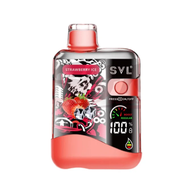 strawberry ice vape, truskawki z lodem e-liquid, orzeźwiający smak truskawkowy vape, mrożona truskawka vape - Jednorazowe e-papierosy Strawberry Ice – słodki i chłodny smak
