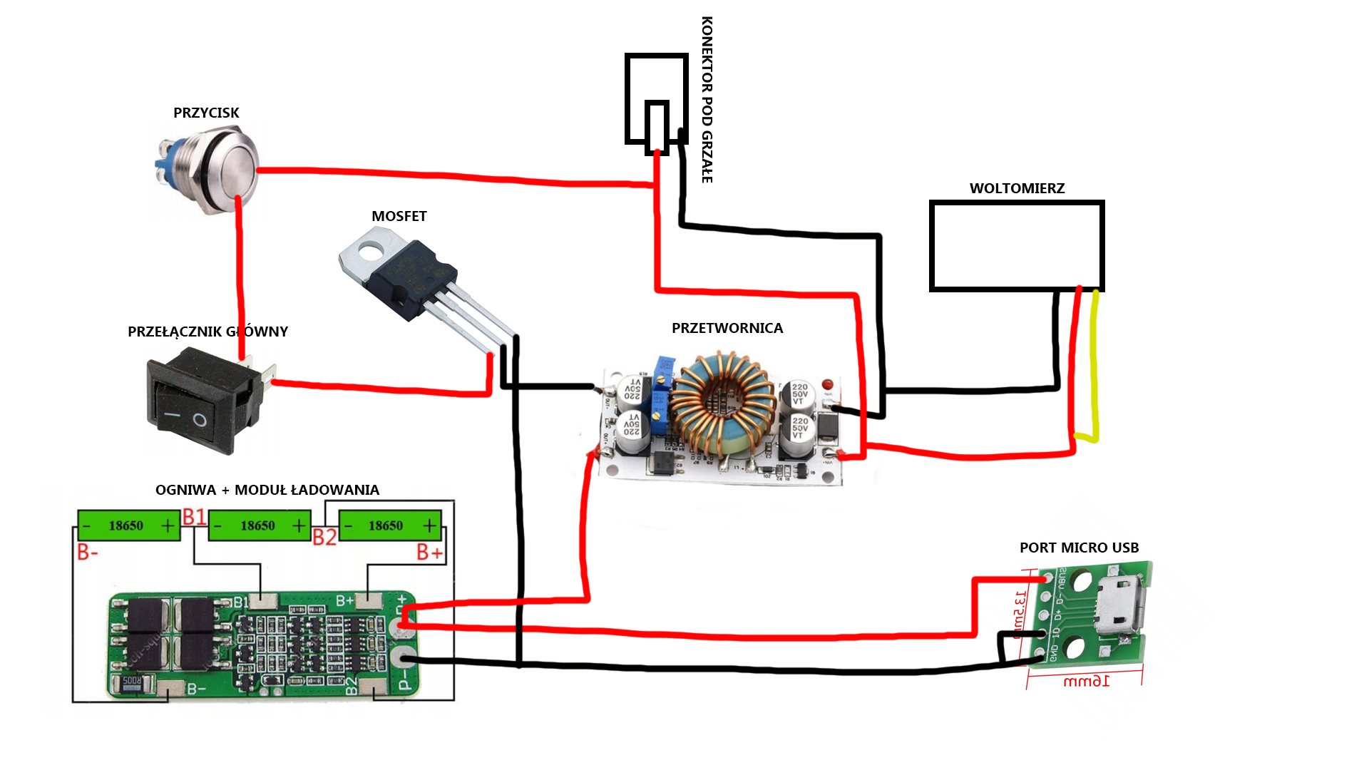 schemat działania chipsetu e-papierosa, rozdział prądu vape, technologia pass-through diagram, układ scalony w e-papierosie Maskking - DIY e-papieros - próba zrobienia własnego e-papierosa