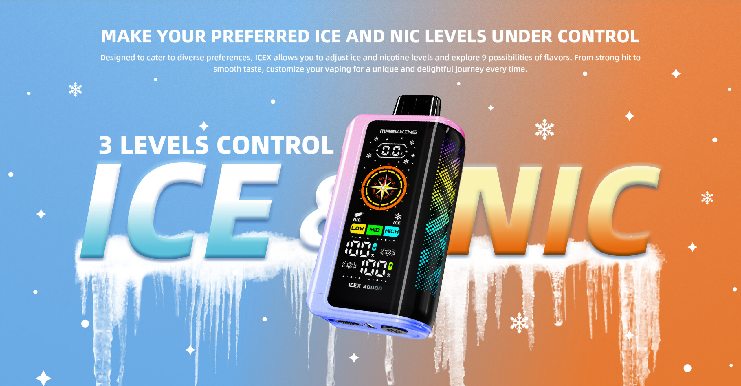 Maskking ICEX 40000 recenzja, e-papieros pod lupa, analiza vape, produkt w centrum uwagi, pierwsze wrażenia e-papieros - Maskking ICEX 40000 Disposable,3-Levels ICE/NIC Control ...