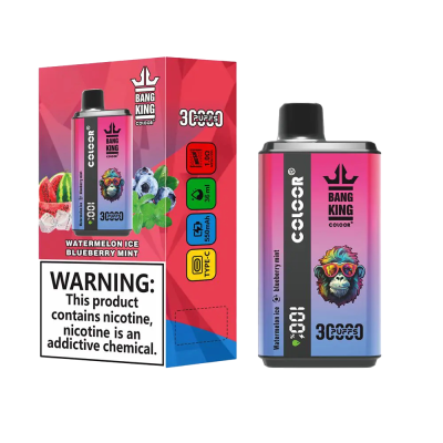 duży jednorazowy e-papieros, vape dużej pojemności, jednorazówka 30000 puffów, e-papieros na długi wyjazd, podróż z dużą jednorazówką - e-papierosy jednorazowe Bang King - 30K - 30000- 2 smaki