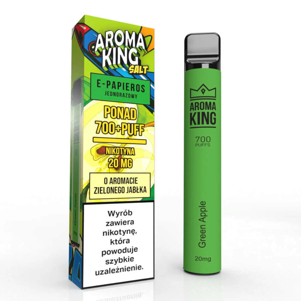zielone jabłko gruszka kostki lodu vape, rześki mrożony smak e-papierosa, kompozycja smakowa Maskking - Aroma King 700 Classic 20mg Green Apple
