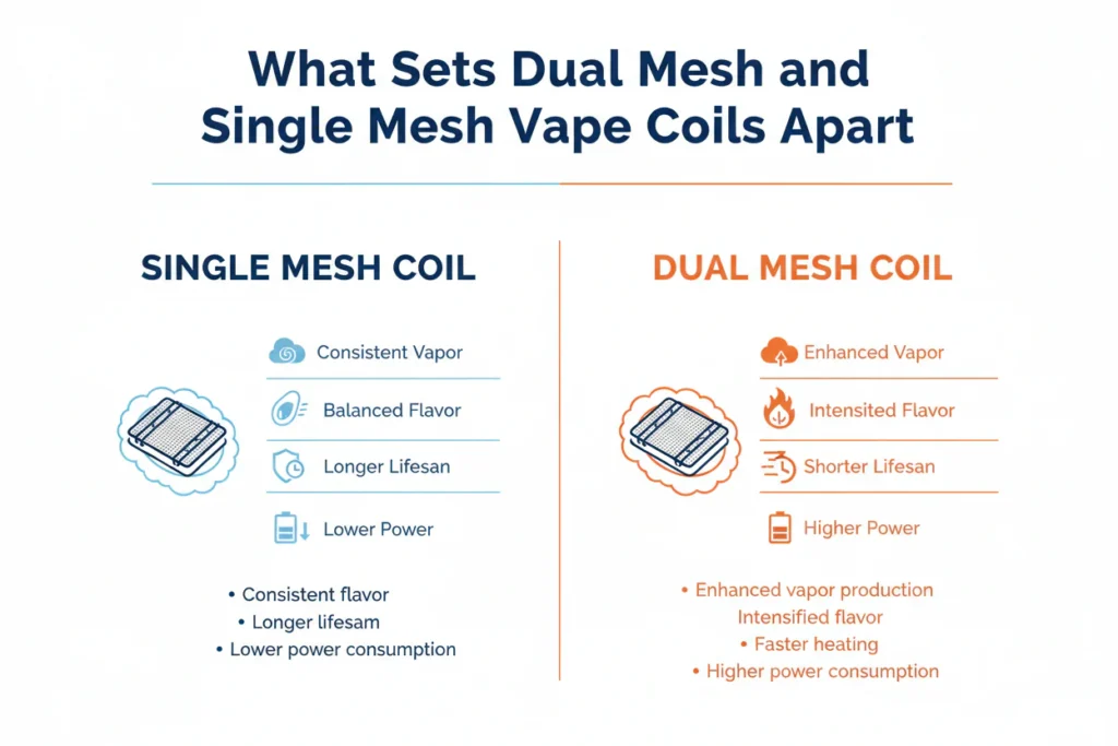 dual mesh vs single mesh coils