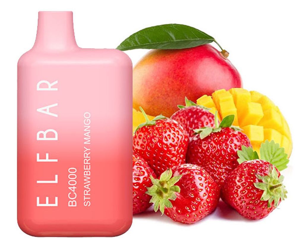 Elf Bar Strawberry Mango, Elf Bar Blueberry Ice, smaki Elf Bar e-papieros, owoce i vape jednorazowe - Elf Bar BC4000 - Strawberry Mango (5% nic) - Kup tytoń do ...