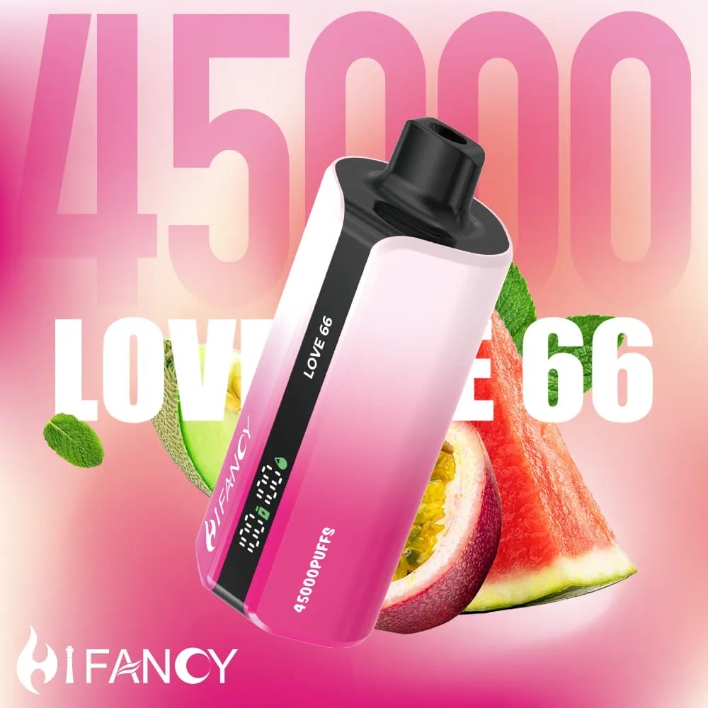 Love 66 vape flavor, e-papieros Hifancy Dream 45000, marakuja melon arbuz mięta, egzotyczny smak wapowania, tajemnicza chmura dymu - Hifancy Dream 45000 Puffs Jednorazowy Vape - VapeDream