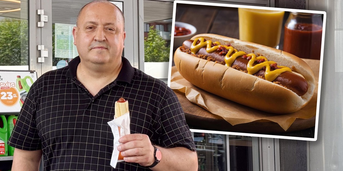 hot-dog stacja benzynowa, energetyk fast food, człowiek jedzący niezdrowo - Wakacyjny test przekąsek: najlepsze hot dogi na stacjach paliw
