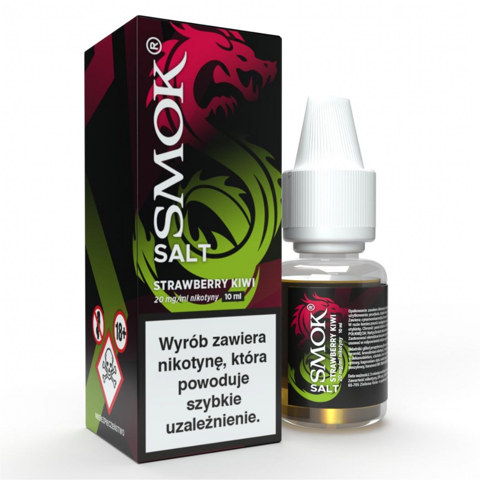 strawberry kiwi vape, egzotyczne owoce vape, truskawka kiwi e-liquid, tropikalny smak vape - Liquid SMOK Salt 10ml Strawberry Kiwi 20mg - e-papierosy.pl