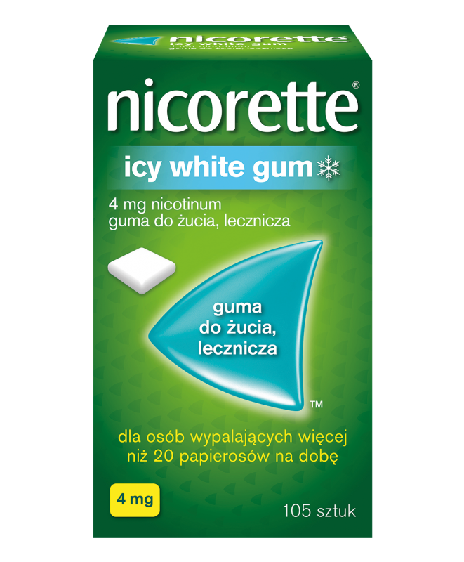 NRT vs vaping kontrast, Nikotynowa Terapia Zastępcza gumy plastry, e-papieros przyjemne smaki chmura, medyczne rzucanie palenia a rekreacyjne vaping - Nicorette Icy White Gum, 4 mg lecznicza guma do żucia, 105 ...