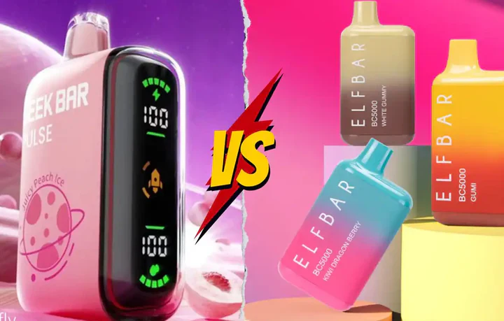 Geek Bar Pulse vs Elf Bar BC5000 porównanie, jednorazowe e-papierosy obok siebie, porównanie vape Geek Bar Elf Bar, różnice w designie vape - GEEK BAR PULSE VS. ELF BAR: WHICH VAPE YOU SHOULD CHOOSE ...