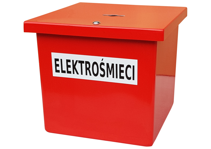 pojemnik na elektrośmieci, czerwony kosz na elektronikę, recykling e-papierosów, utylizacja vape elektrośmieci - AT-65l Pojemnik na elektrośmieci - pojemniki-sklep.pl