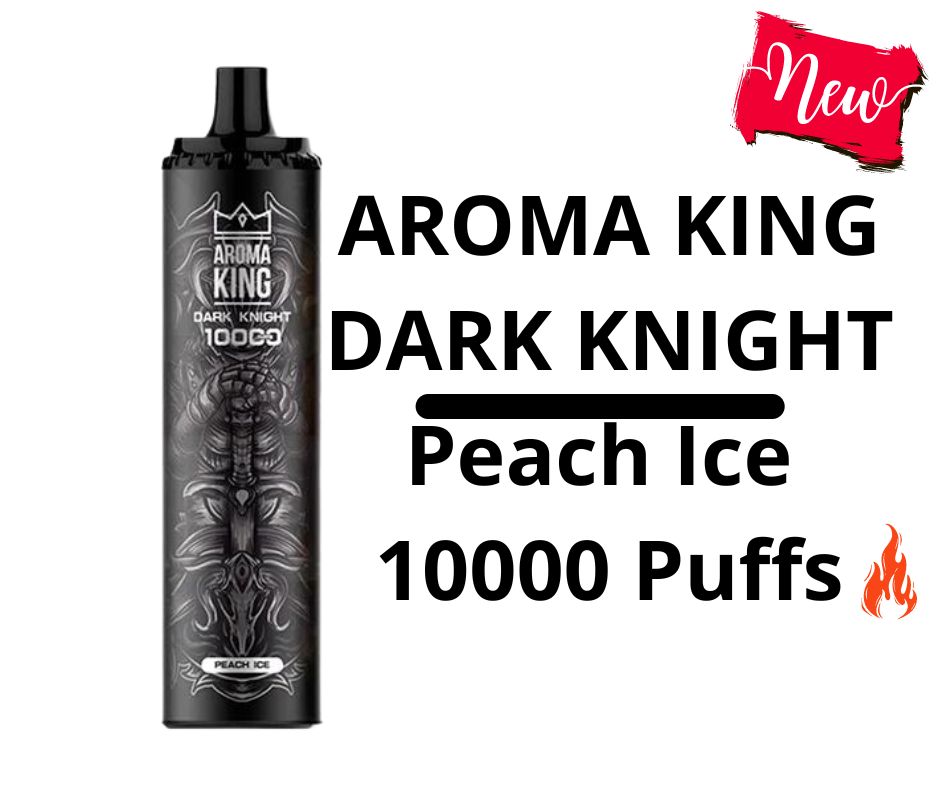 Aroma King 10000 kompaktowy, mały e-papieros dyskretny, vape w kieszeni, Aroma King przenośność, jednorazówka w dłoni - Jednorazówka Aroma King Dark Knight - Peach Ice 10000 puffs ...