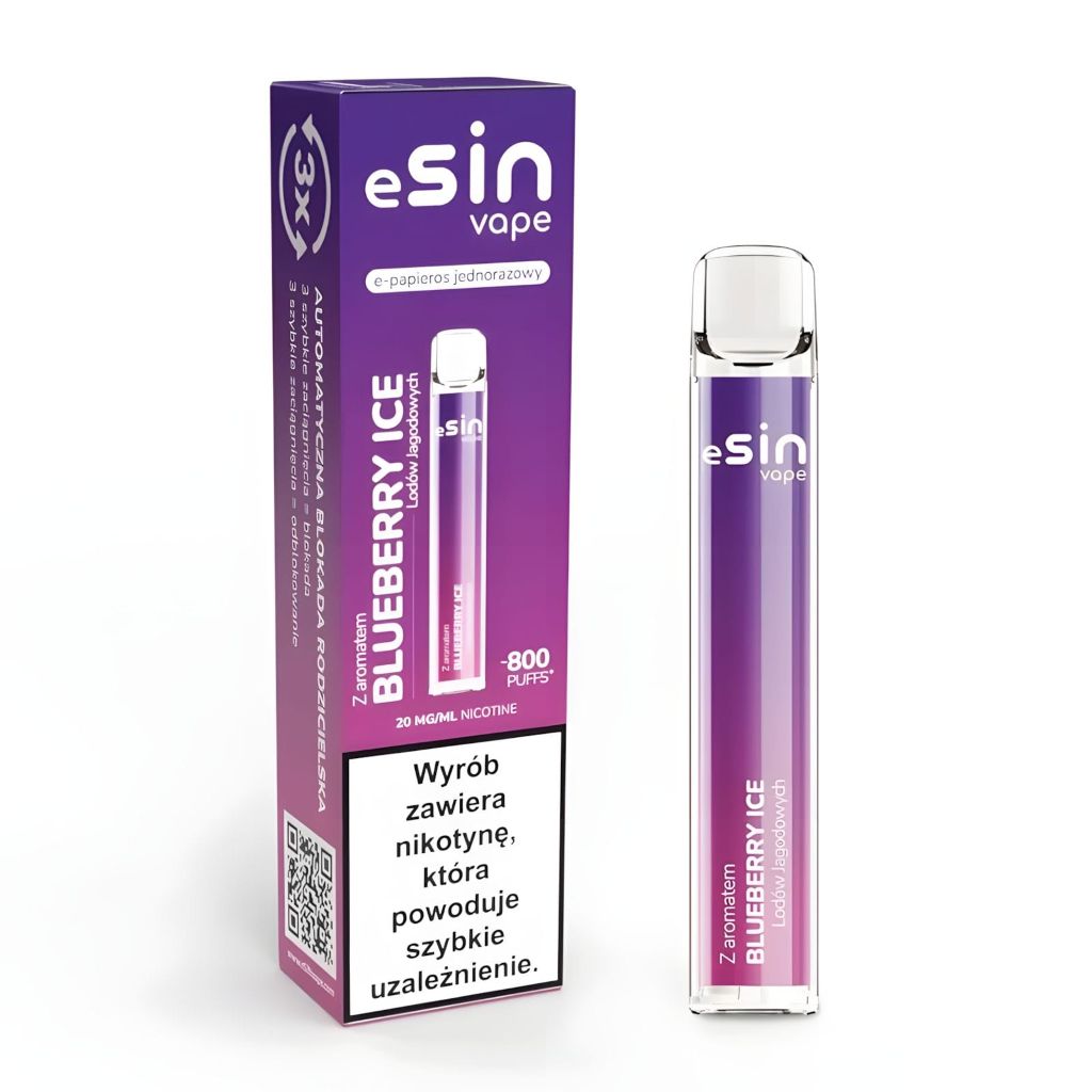Esin Vape 800 Puffs wnętrze, budowa e-papierosa, 5ml liquid vape, bateria 600mAh e-papieros, schemat jednorazówki - eSin Vape 800 Puffs Jednorazowy Vape - VapeDream