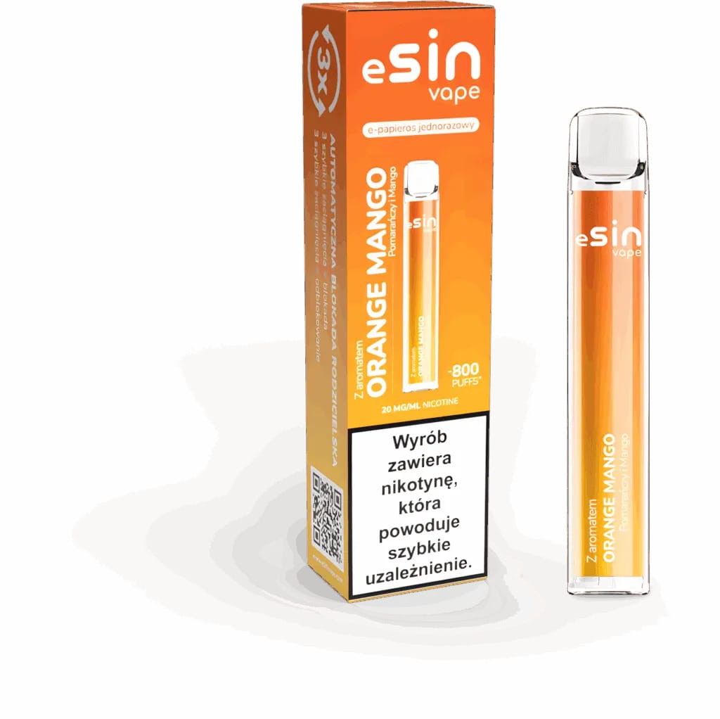 Esin Vape 800 Puffs produkt, jednorazowy e-papieros, małe chmury vape, bestseller e-papieros - eSin Vape 800 Puffs Jednorazowy Vape - VapeDream