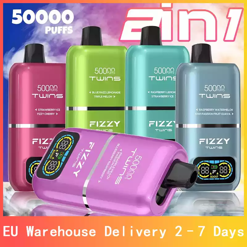 Fizzy Twins 50000 Puffs, e-papieros dual flavor, podwójny zbiornik vape - Fizzy Twins 50000 Puffs Double Taste Dual Tank 50K ...