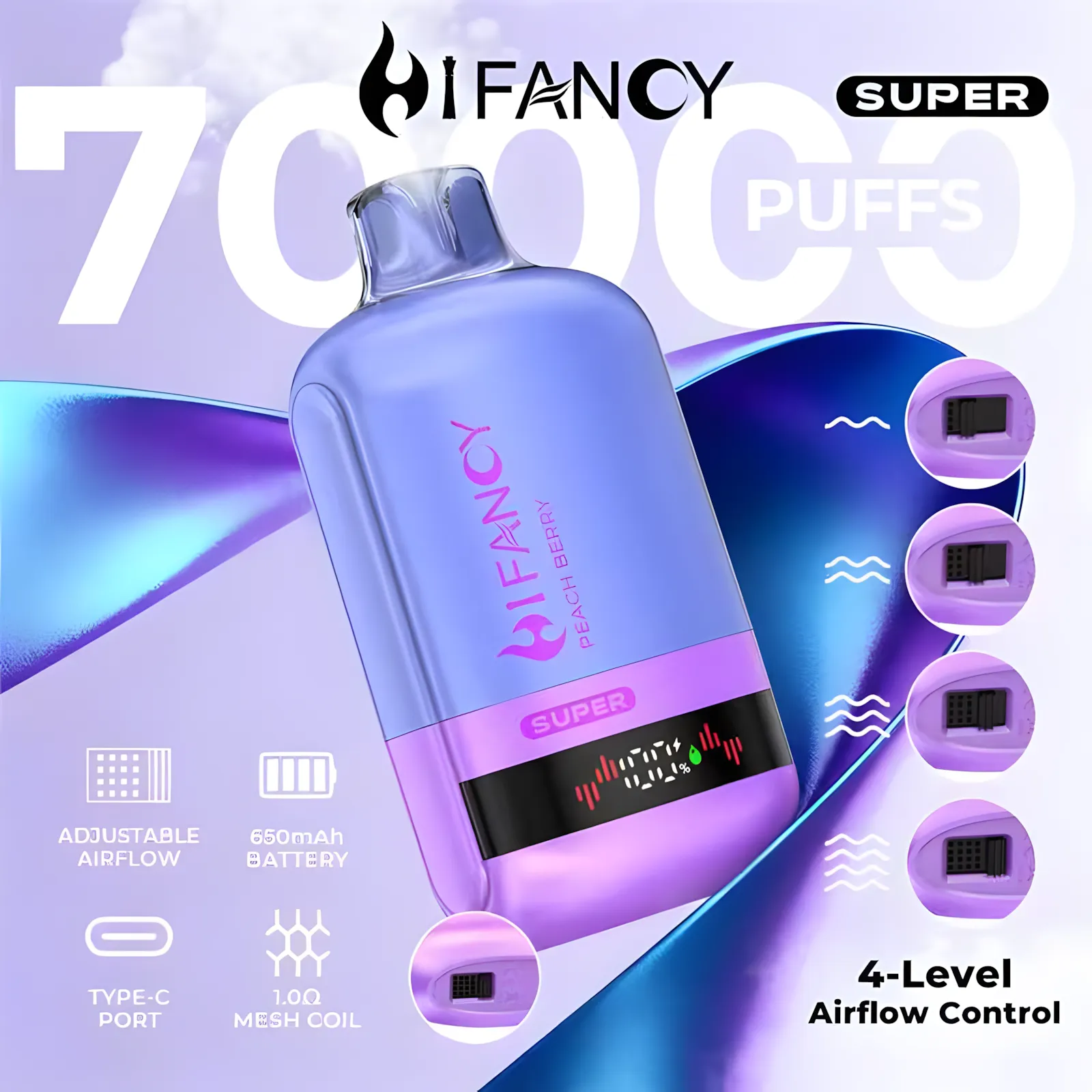 HiFancy Super 70000 Puffs - 4 Level Airflow Control