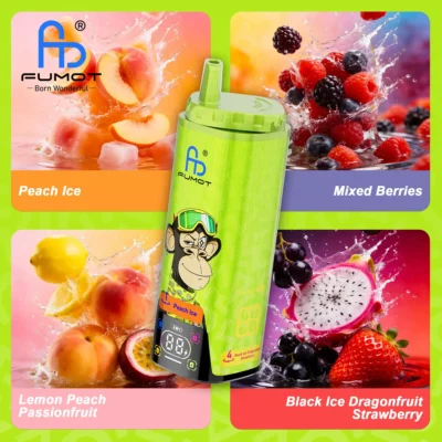 Fumot Eco 4in1 80K jednorazowy e-papieros - 4 smaki w jednym urządzeniu - grupa 2 Peach Ice