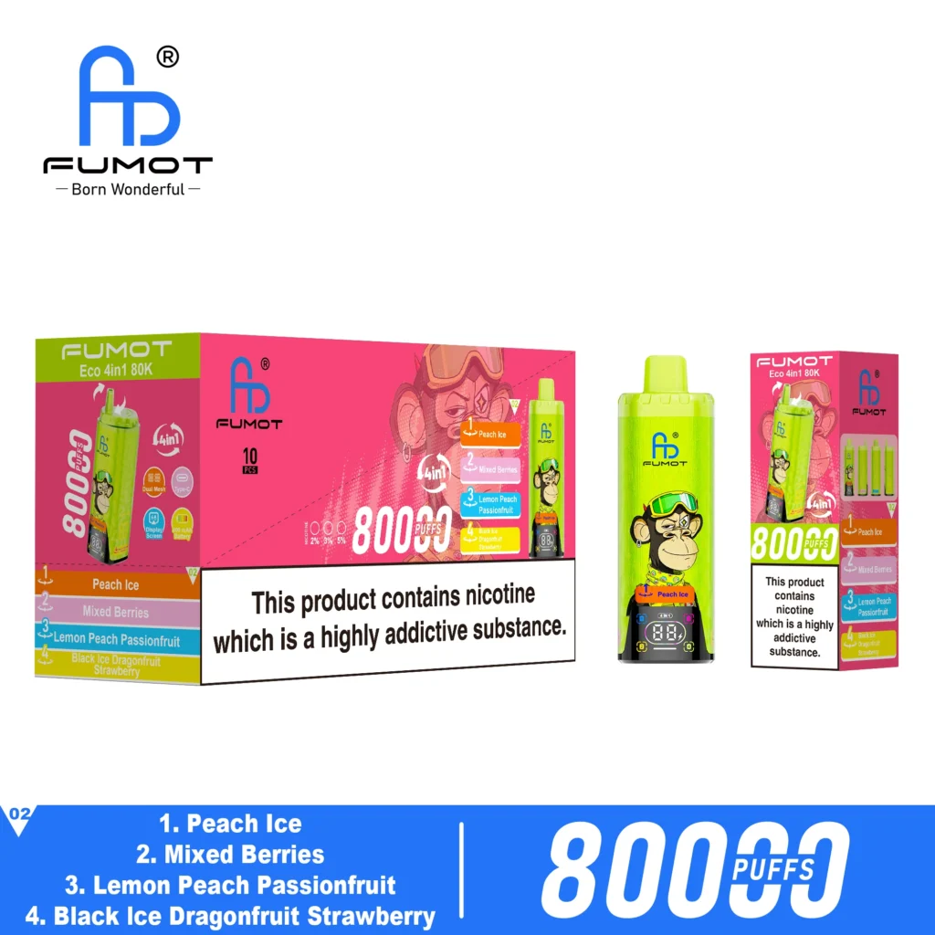 Fumot Eco 4in1 80K jednorazowy e-papieros - opakowanie i zestaw produktowy grupa 2