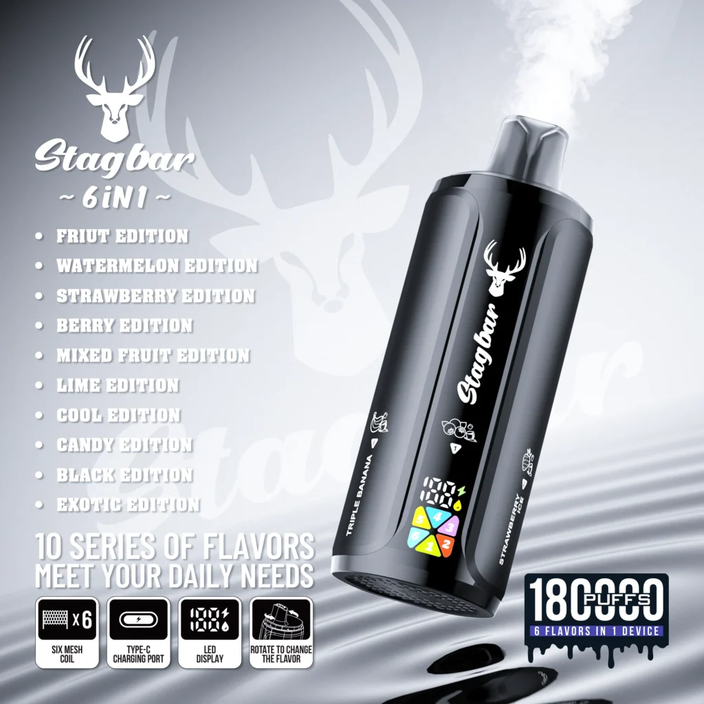 stagbar 6in1 180000 puffs – obrotowy e papieros 6w1 (108ml)