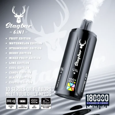 stagbar 6in1 180000 puffs – obrotowy e papieros 6w1 (108ml)